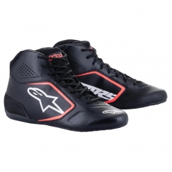 ALPINESTARS TECH-1 K START V2 Rider Shoes [Black/White/Fluo Red]