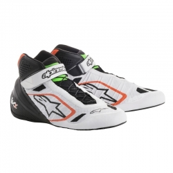 TECH-1 KZ ALPINESTARS Driver Shoes [White/Black/Orange/Fluo
