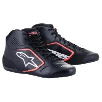 Zapatillas de piloto TECH-1 K START V2 ALPINESTARS [negro/blanco/rojo flourescente]