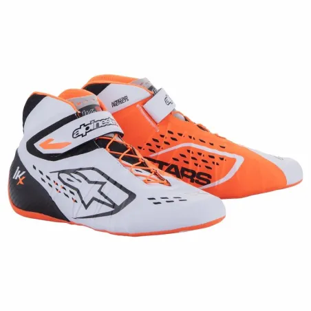 Zapatillas de piloto TECH-1 KX V2 ALPINESTARS [blanco/naranja fluorescente/negro]