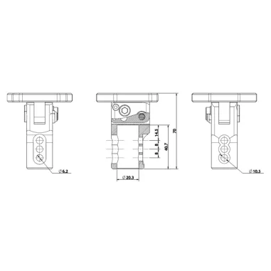 Mozzo volante inclinato regolabile corto MINI-OK-KZ-DD2