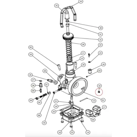 Getto fisso remoto per carburatore FM18-1A TILLOTSON