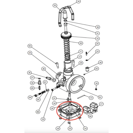 Bowl for carburetor FM18-1A TILLOTSON