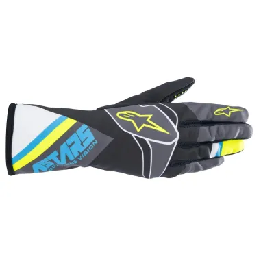 Gloves TECH-1 RACE V2 S ALPINESTARS kids [black/cyan/yellow fluo]