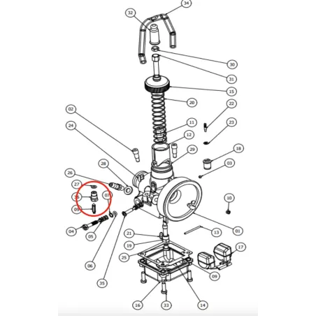 Kit valvola a spillo per carburatore FM18-1A TILLOTSON