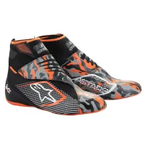 Zapatillas de piloto TECH-1 KZ V2 ALPINESTARS [negro/naranja fluorescenteo/camuflaje]