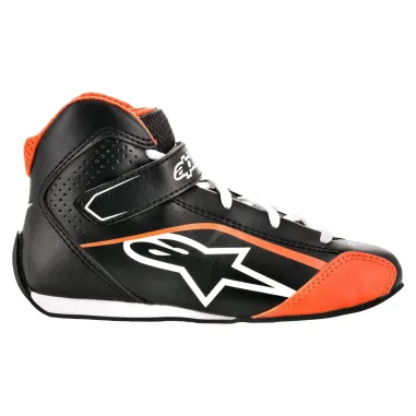 Zapatillas de piloto TECH-1 KS ALPINESTARS niño [negro/blanco/naranja fluorescente]