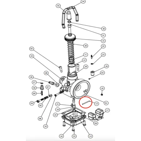 Float pin for carburetor FM18-1A TILLOTSON