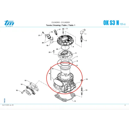 Kart cylinder 125 OKN N3 TM KART
