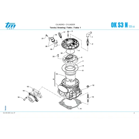 Colector de escape OKN - JUNIOR TM KART