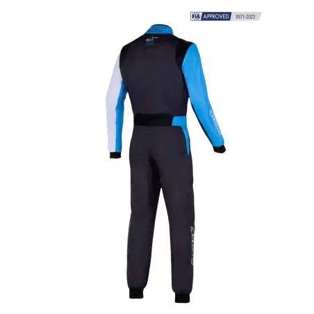 Tuta KMX-9 V3 grafica 2 CIK-FIA ALPINESTARS [nero/ciano/fucsia]