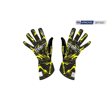 Guanti K-SLIGHT 24 STAIN CIK-FIA FREEM [nero/giallo]