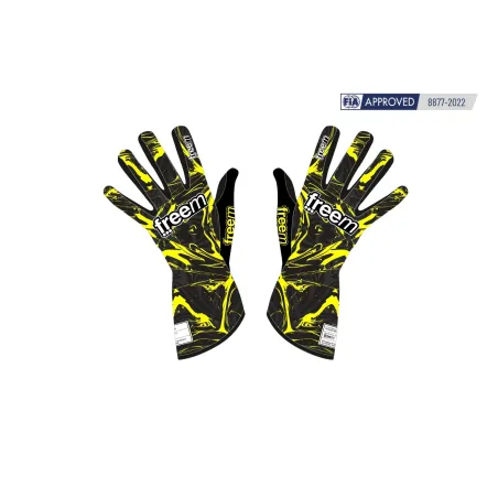 Guantes K-SLIGHT 24 STAIN CIK-FIA FREEM [negro/amarillo]