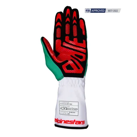 Guanti TECH-1 RACE V3 CIK-FIA ALPINESTARS [bianco/verde/rosso]