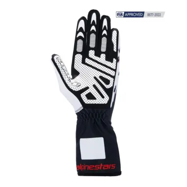 Guanti TECH-1 RACE V3 CIK-FIA ALPINESTARS [nero/bianco/rosso]