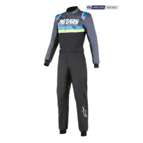 Traje KMX-9 V3 gráficos 4 CIK-FIA ALPINESTARS [negro/cian/amarillo fluorescente]