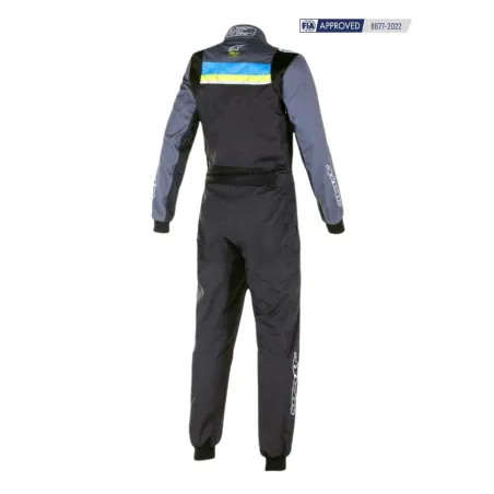 Traje KMX-9 V3 gráficos 4 CIK-FIA ALPINESTARS [negro/cian/amarillo fluorescente]