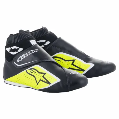 Zapatillas de piloto de coche SUPERMONO V2 ALPINESTARS [negro/amarillo fluorescente/blanco]