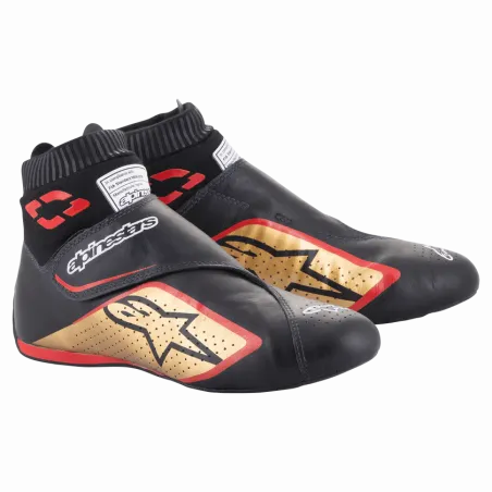 Zapatillas de piloto de coche SUPERMONO V2 ALPINESTARS [negro/oro/rojo]
