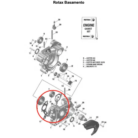 Crankcase gasket MICRO-MINI-JUNIOR-SENIOR ROTAX