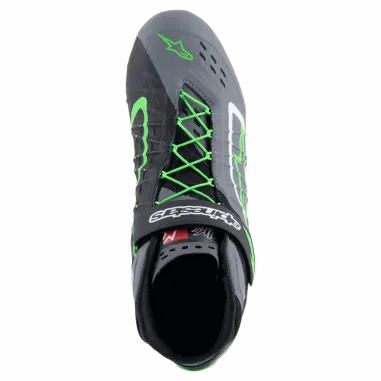 Zapatillas de piloto TECH-1 KX V2 ALPINESTARS [negro/gris oscuro/verde fluorescente]