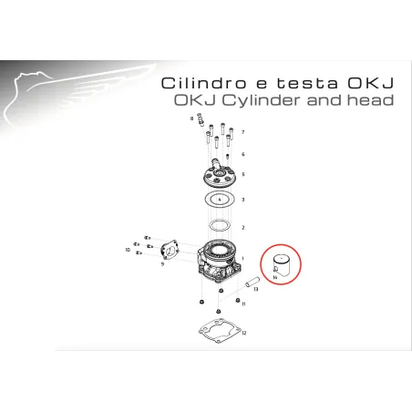 Complete piston OK-OKN-OKJ MODENA ENGINES