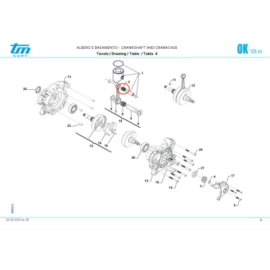 Gabbia spinotto pistone argentata OK-KZ TM KART