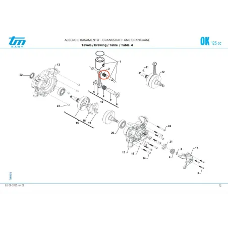 Gabbia spinotto pistone argentata OK-KZ TM KART