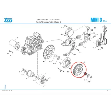 Campana completa di pignone per frizione 219 MINI TM KART
