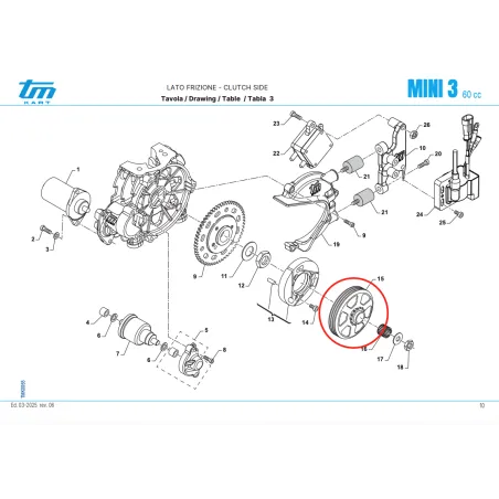 Campana completa di pignone per frizione 219 MINI TM KART