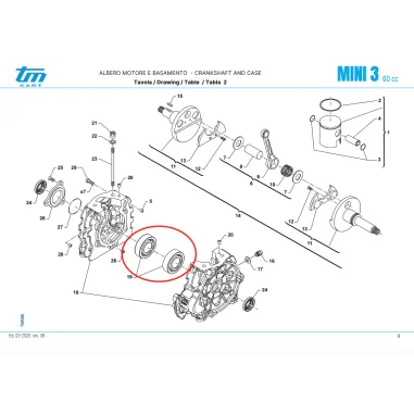 Cuscinetto rulli BC1-1623 per motore MINI TM KART