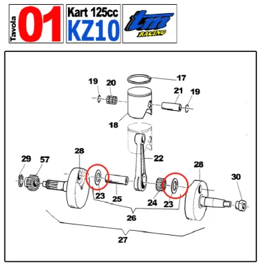 Rondella argentata 20x34x1 KZ TM KART