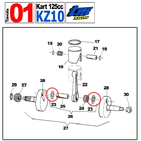 Silver washer 20x34x1 KZ TM KART