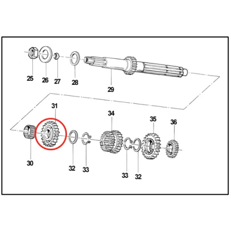 Primary shaft gear 5a Z22 KZ TM KART
