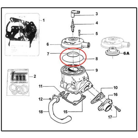 Large o-ring for cylinder head KZ TM KART