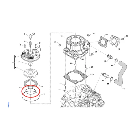 O-ring pequeño para cabeza de cilindro KZ TM KART