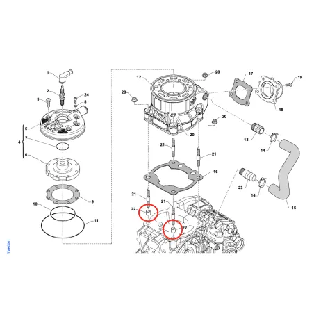 Engine centering grain 10.5x14 KZ TM KART