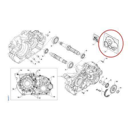 Gasket kit + OR engine R2-R3 KZ TM KART