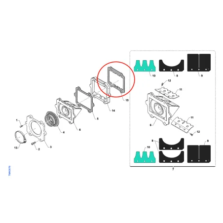 Lamellar pack gasket R2-R3 KZ TM KART