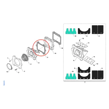 Lamellar pack plate gasket KZ TM KART