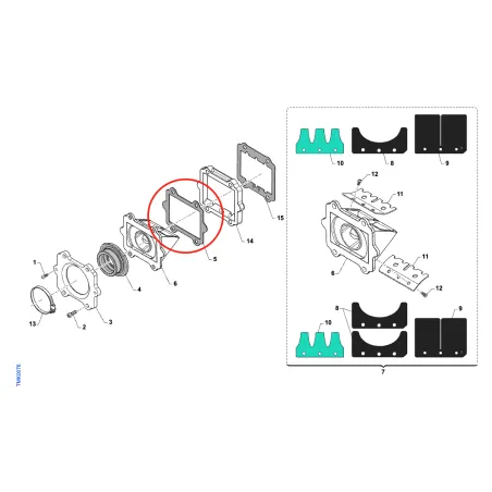 Lamellar pack plate gasket KZ TM KART