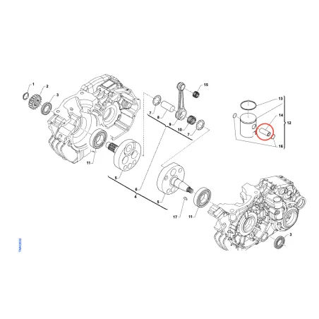 Spinotto pistone Vertex 125 KZ TM KART