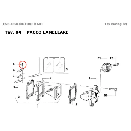 TBCE 3x6 screw for lamellar pack TM KART