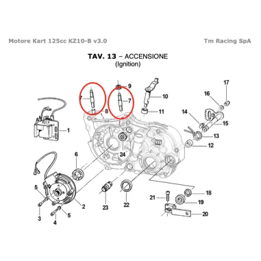 Perno de cilindro KZ TM KART