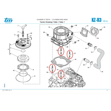 Prigioniero per cilindro KZ TM KART