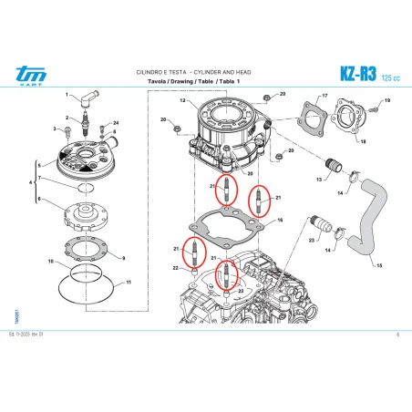 Prigioniero per cilindro KZ TM KART