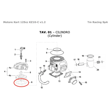 Head gasket KZ10C-KZR1 KZ TM KART