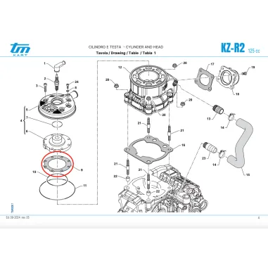 Head gasket KZR2-KZR3 KZ TM KART