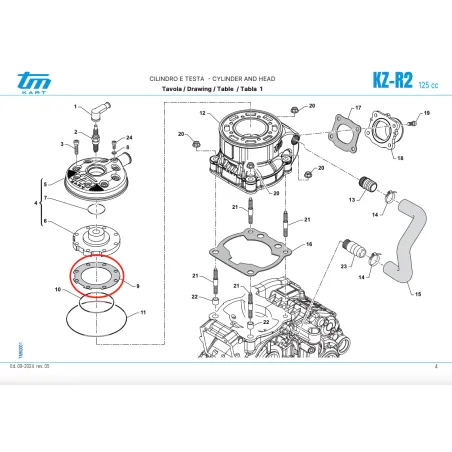 Head gasket KZR2-KZR3 KZ TM KART