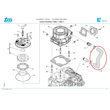 H2O sleeve for cylinder crankcase KZ TM KART